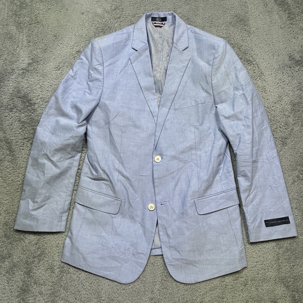 Tommy Hilfiger Blazer Women's 18 Blue 2 Button Office Preppy Twill *NEW W/ FLAWS